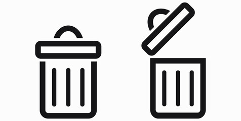 Trash can icon. Delete files. Waste recycling. Vector icon.