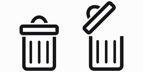 Trash can icon. Delete files. Waste recycling. Vector icon.