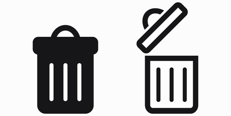 Trash can icon. Delete files. Waste recycling. Vector icon.