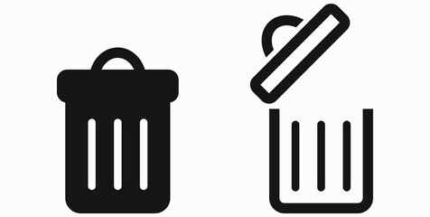 Trash can icon. Delete files. Waste recycling. Vector icon.