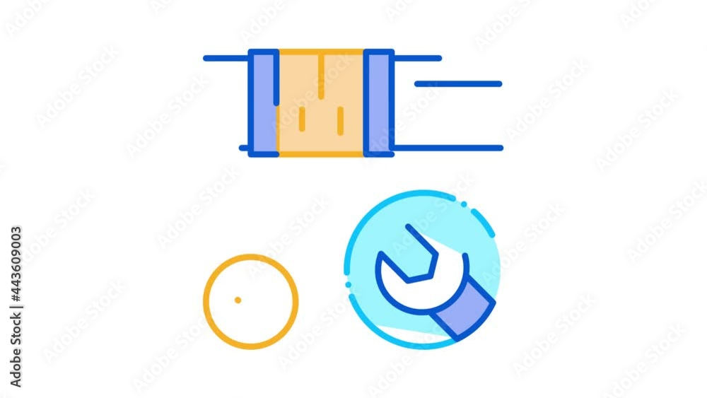 Aufkleber fixed pipe wrench icon animation. color fixed pipe wrench animated icon on white background