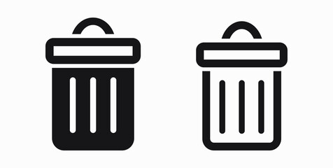 Trash can icon. Delete files. Waste recycling. Vector icon.