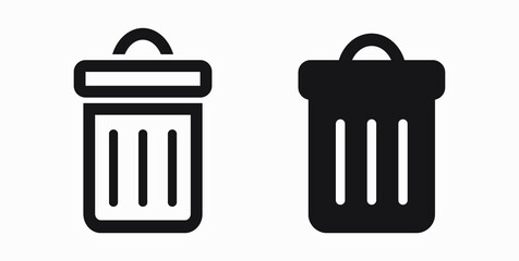 Trash can icon. Delete files. Waste recycling. Vector icon.