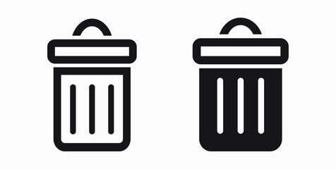 Trash can icon. Delete files. Waste recycling. Vector icon.