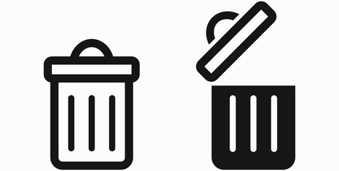 Trash can icon. Delete files. Waste recycling. Vector icon.