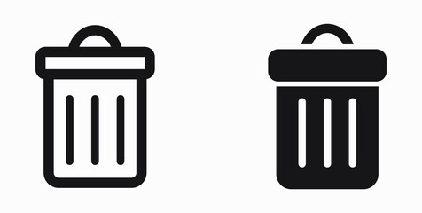 Trash can icon. Delete files. Waste recycling. Vector icon.