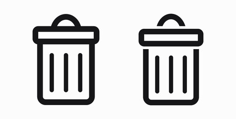 Trash can icon. Delete files. Waste recycling. Vector icon.