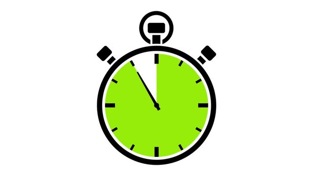 Grafische Stoppuhr Zehn Sekunden Countdown Gr&uuml;n