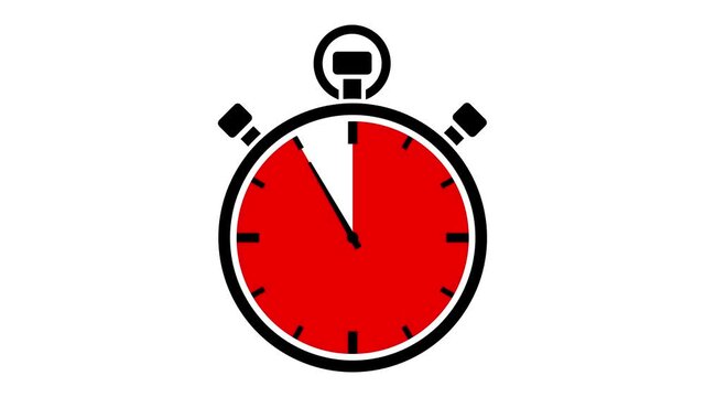 Grafische Stoppuhr Zehn Sekunden Countdown Rot