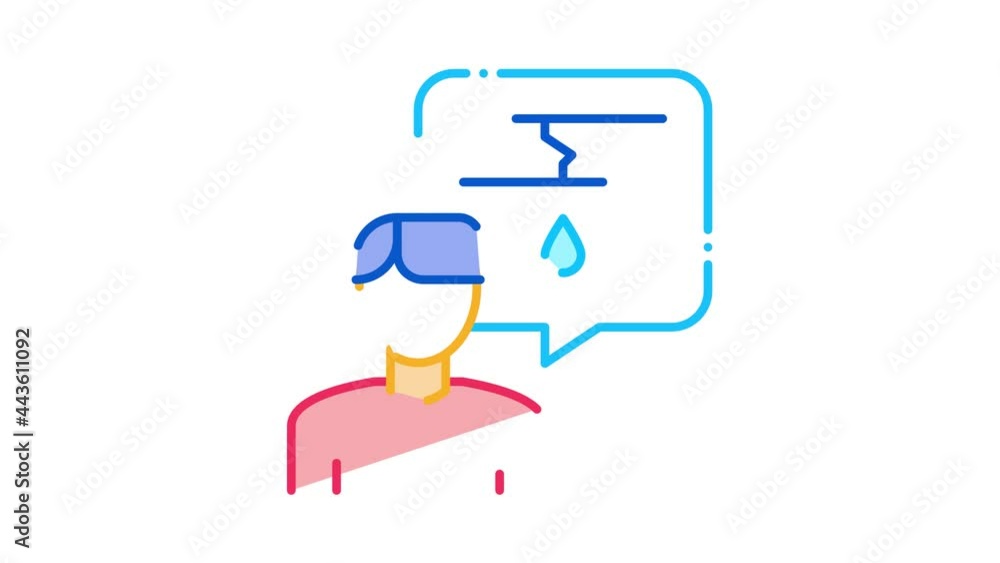 Poster man talk pipe icon animation. color man talk pipe animated icon on white background