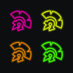 Antique Indian Piece Of A Museum four color glowing neon vector icon