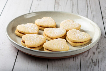 Delicious buttery biscuits filled with guava paste.