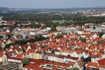 The view from the tower of the Cathedral in Ulm, Germany