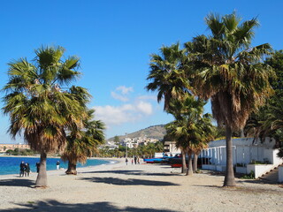 Obraz premium Reggio Calabria Lungomare Km più bello d'Italia - Via Marina - Mare Sicilia