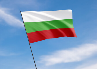 Bulgaria flag flying high in the sky Bulgaria independence day. World national flag collection