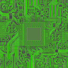 Cpu Microprocessor Microchip Vector illustration