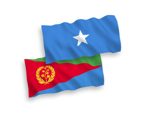 Flags of Eritrea and Somalia on a white background