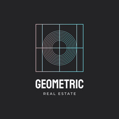 Geometric technology logo template. Vector gradient, usable for Business and Technology Logos. Flat Design. Template Element. Abstract sign.