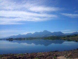 lake and mountains