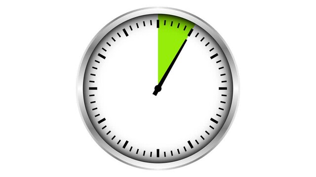 Silberne Stoppuhr Grün Sechzig Sekunden/Minuten