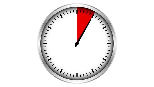 Silberne Stoppuhr Rot Sechzig Sekunden/Minuten