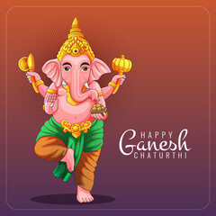 Standing Lord Ganesha greeting card
