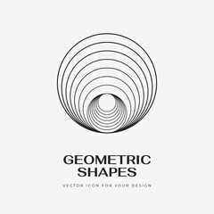 Vector abstract modern geometric icon design in trendy linear style. Minimal geometric concepts and badges. Best for identity and logotypes. Simple shape.