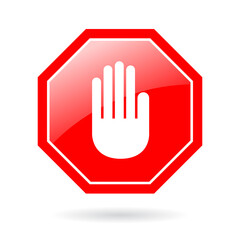 Stop hand vector sign