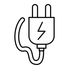Vector Plug  Outline Icon Design