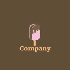 Simple logo template with pink ice cream