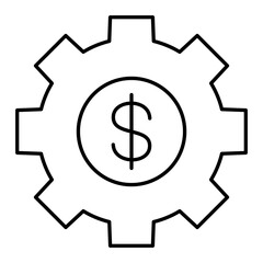 Vector Gear Outline Icon Design