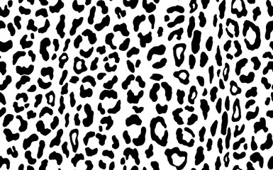Abstract modern leopard seamless pattern. Animals trendy background. Black and white decorative vector stock illustration for print, card, postcard, fabric, textile. Modern ornament of stylized skin