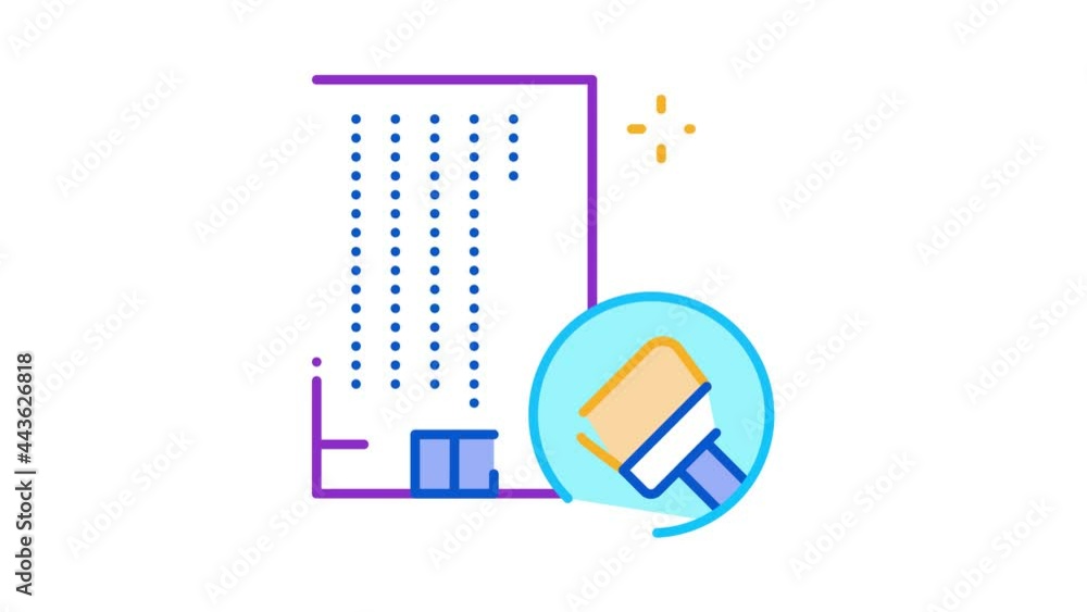Aufkleber building clean icon animation. color building clean animated icon on white background