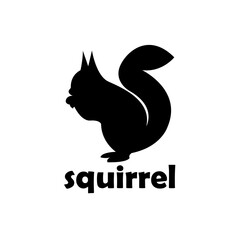 squirrel animal silhouette design vector