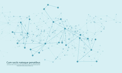Fototapeta premium Line shapes concept technology. Communication polygonal design. Vector structure abstract illustration