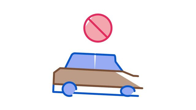 Fixed Car Icon Animation. color Fixed Car animated icon on white background