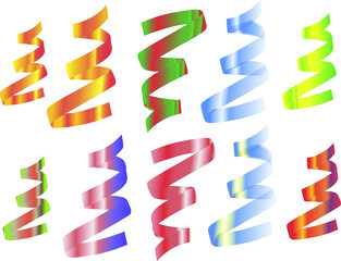 Vector set of multicolored festive confetti
