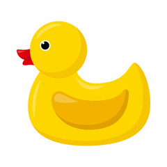 Rubber duck, kid toy, vector illustration