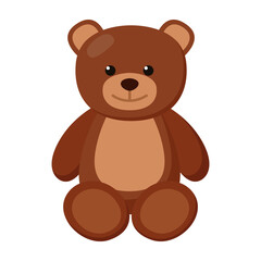 Kid toy bear, vector illustration