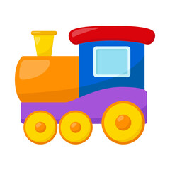 Kid toy train, vector illustration