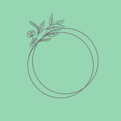flower line drawing. Hand-drawn minimalist illustration vector. Logo