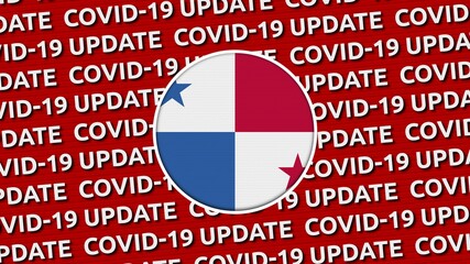  Circle Flag and Covid-19 Update Titles - 3D Illustration fabric texture