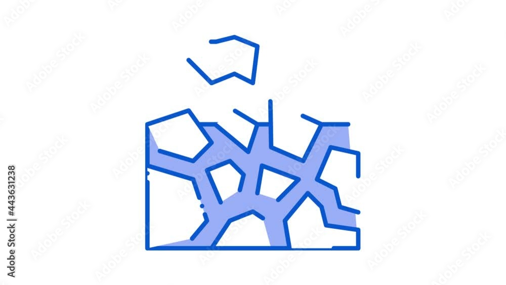 Poster fence construct icon animation. color fence construct animated icon on white background
