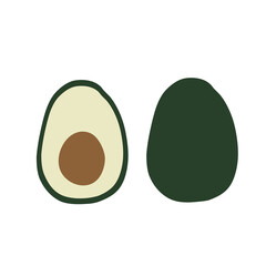 Avocado logo icon sign Vegetable food symbol emblem Health concept Hand drawn Game cute design Cartoon children's style Fashion print clothes apparel greeting invitation card cover flyer poster banner