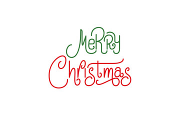 Merry Christmas vector text lettering. Holiday Xmas typography design