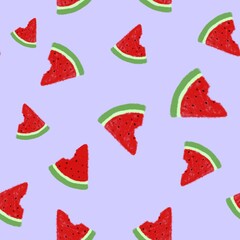 Pieces of watermelon. Seamless pattern, design for clothing fabric and more.