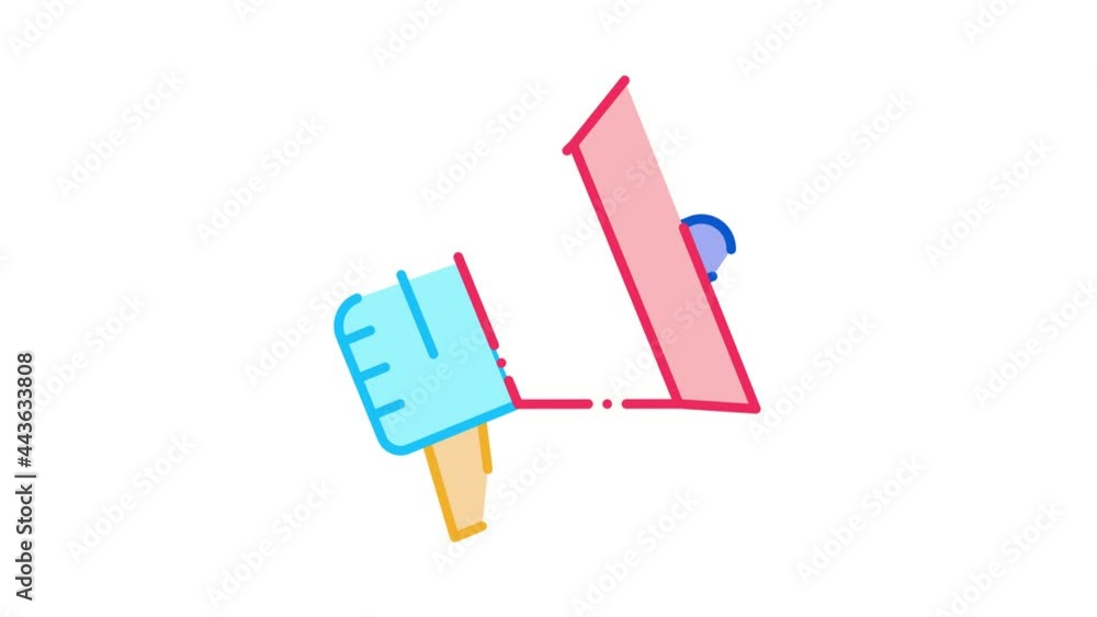 Poster loudspeaker tool icon animation. color loudspeaker tool animated icon on white background