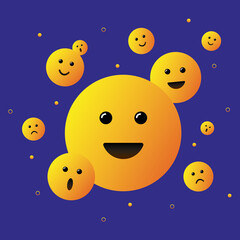 Naklejka premium Smiley background, emoji background. Vector illustration eps 10