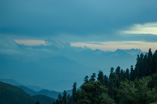 Beautiful shot of India hills taken from Toli Peer Azad Kashmir