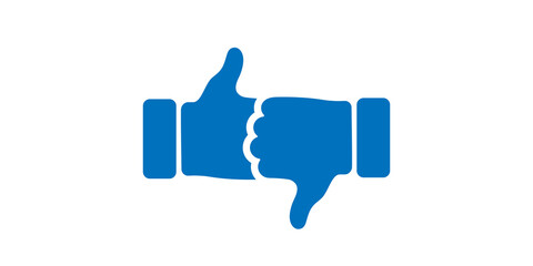 Thumb up and down sign icon illustration